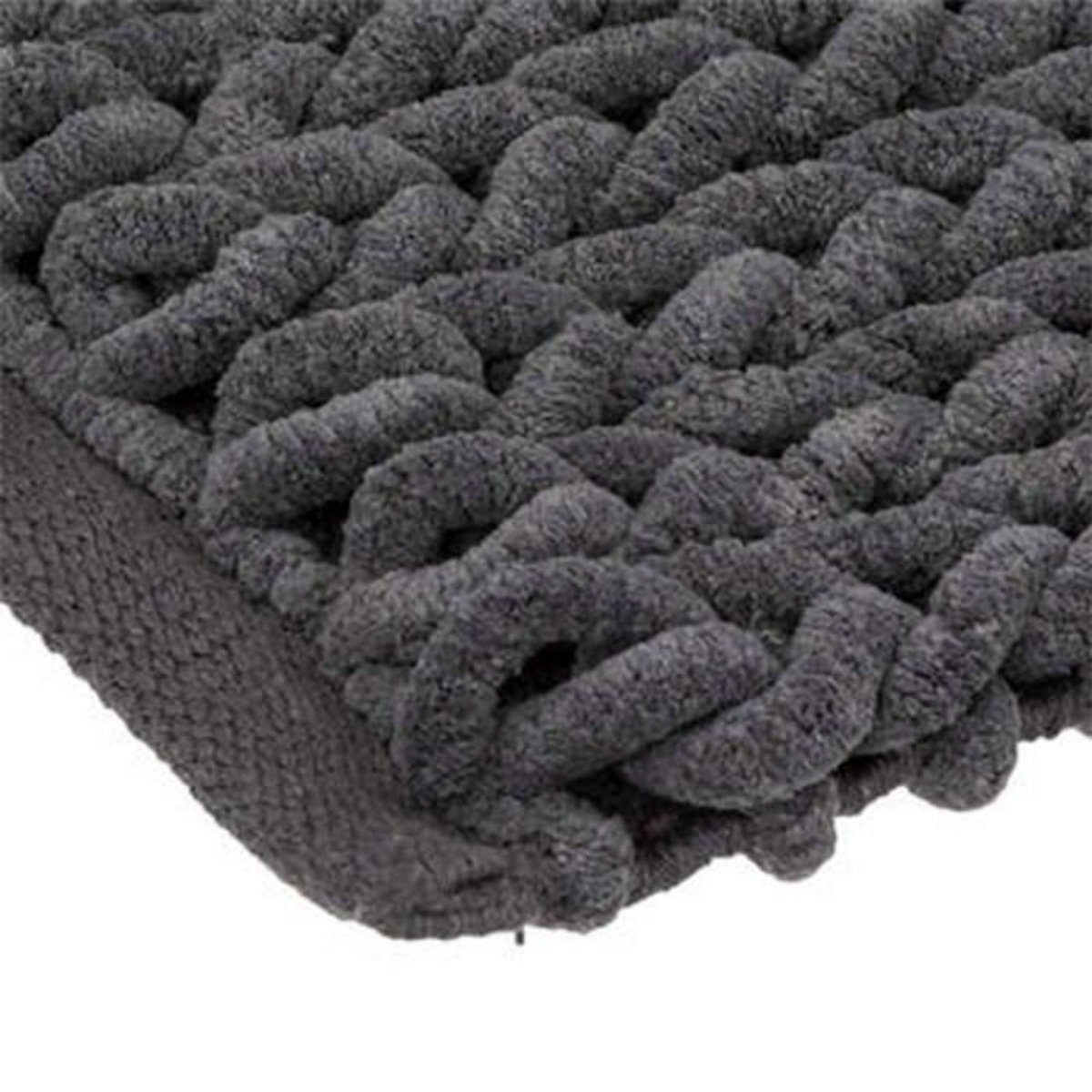 FIVE Tapis de Salle de Bain  Tissé Épais  50x120cm Gris Foncé