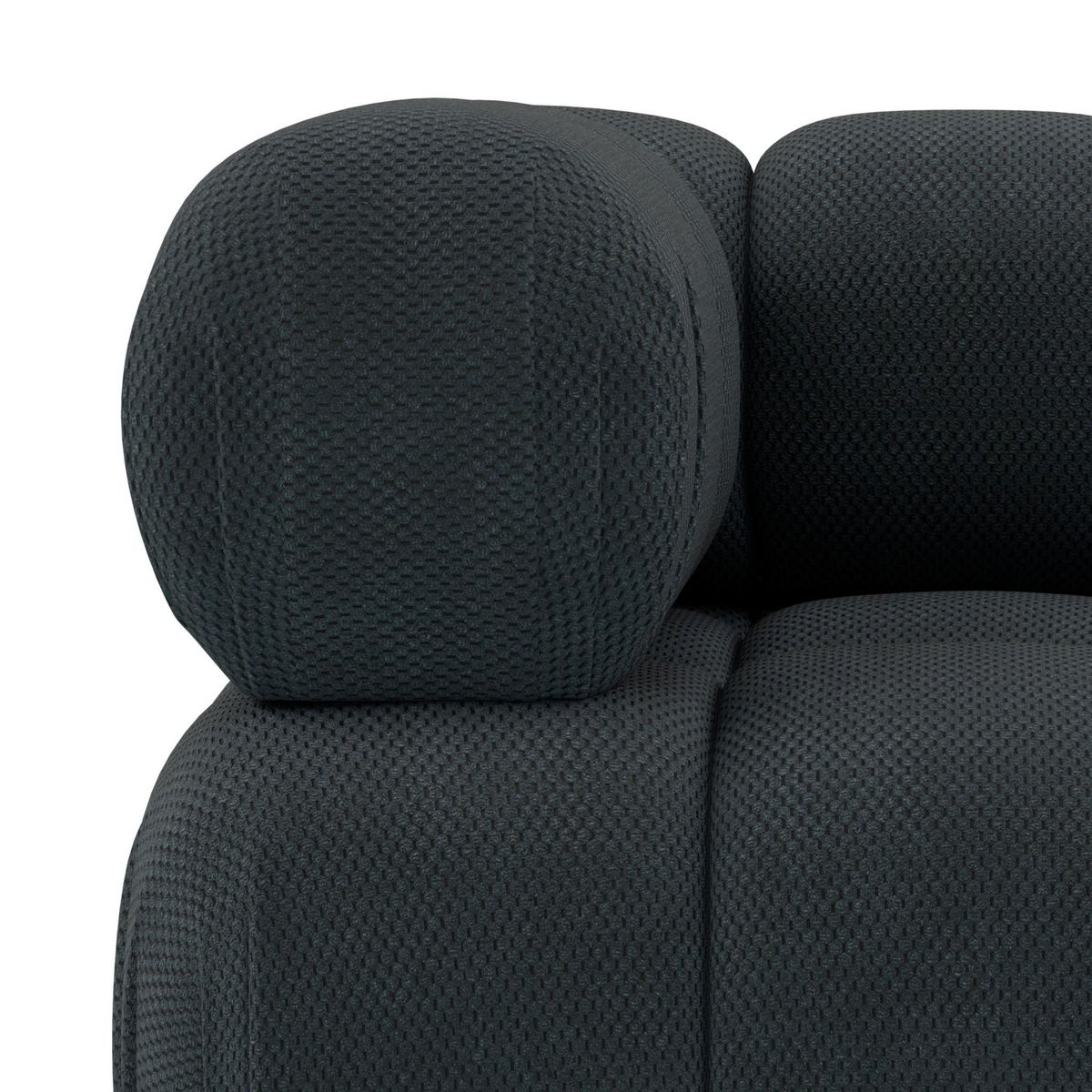 LISA DESIGN Ruby - module d'assise d'angle gauche en velours texturé