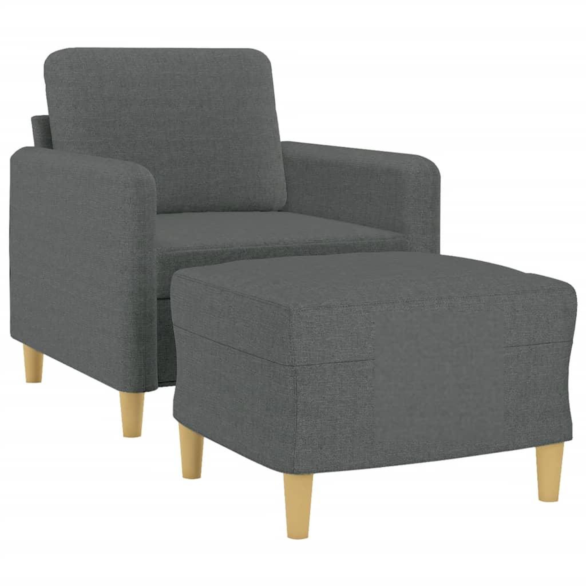 Voir la diapositive 3 : VIDAXL Fauteuil avec repose-pied Gris fonce 60 cm Tissu