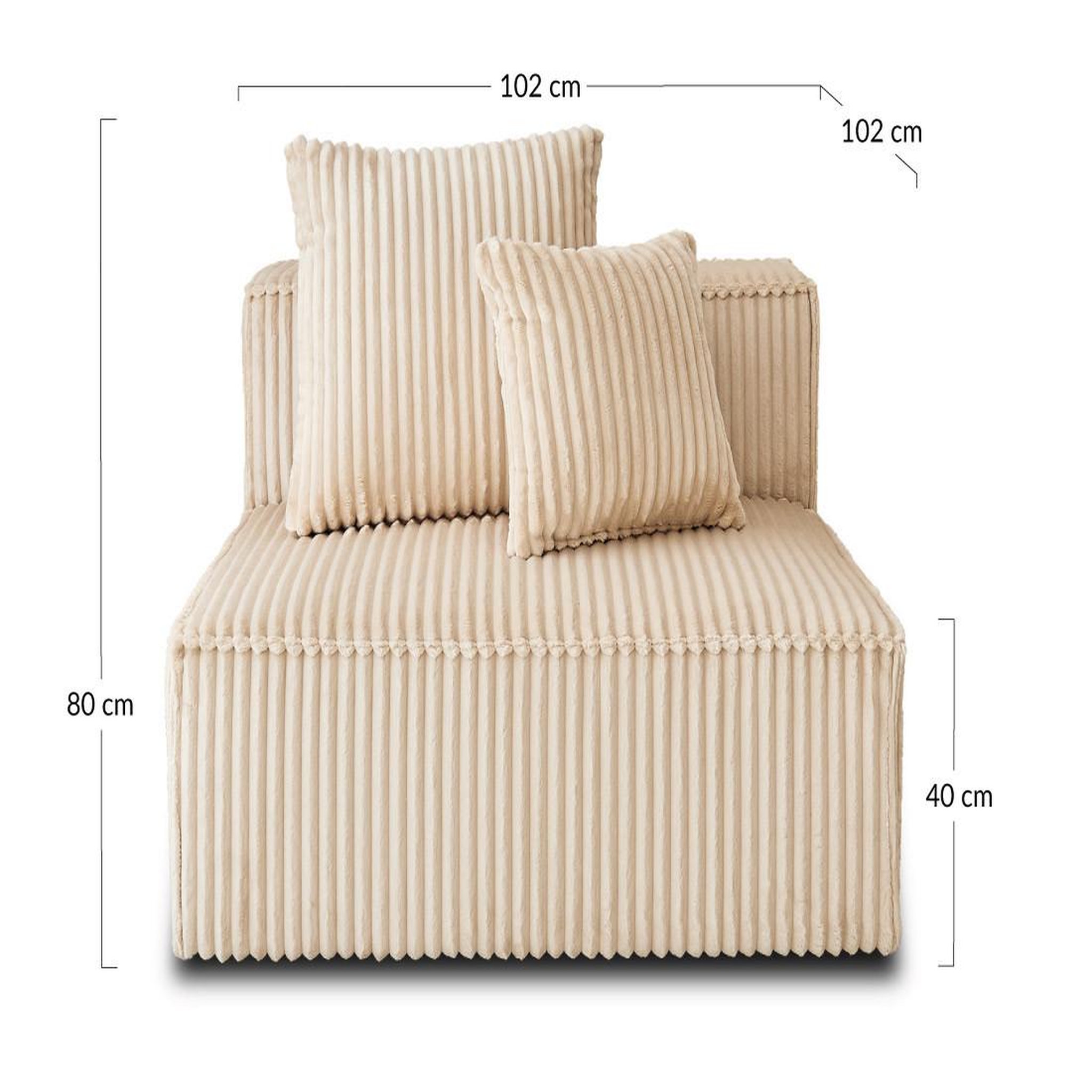 Voir la diapositive 6 : LISA DESIGN Colombine - module d'assise - en velours côtelé grosses côtes