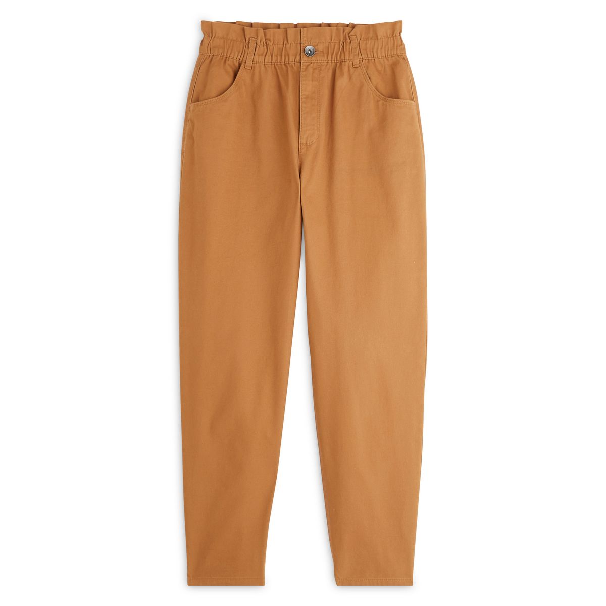 IN EXTENSO Pantalon taille élastiquée beige camel femme