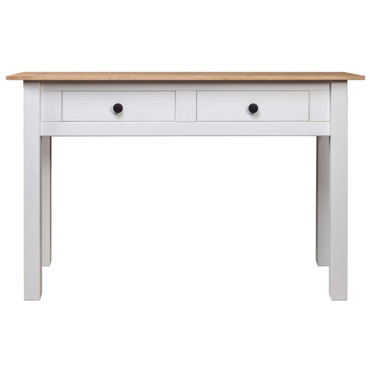 VIDAXL Table console Blanc 110x40x72 cm Pin solide Gamme Panama