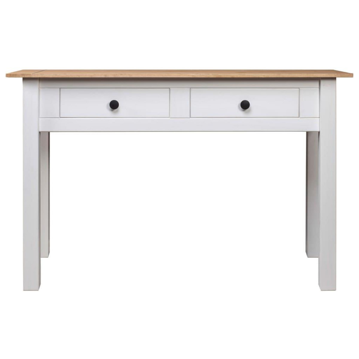 VIDAXL Table console Blanc 110x40x72 cm Pin solide Gamme Panama