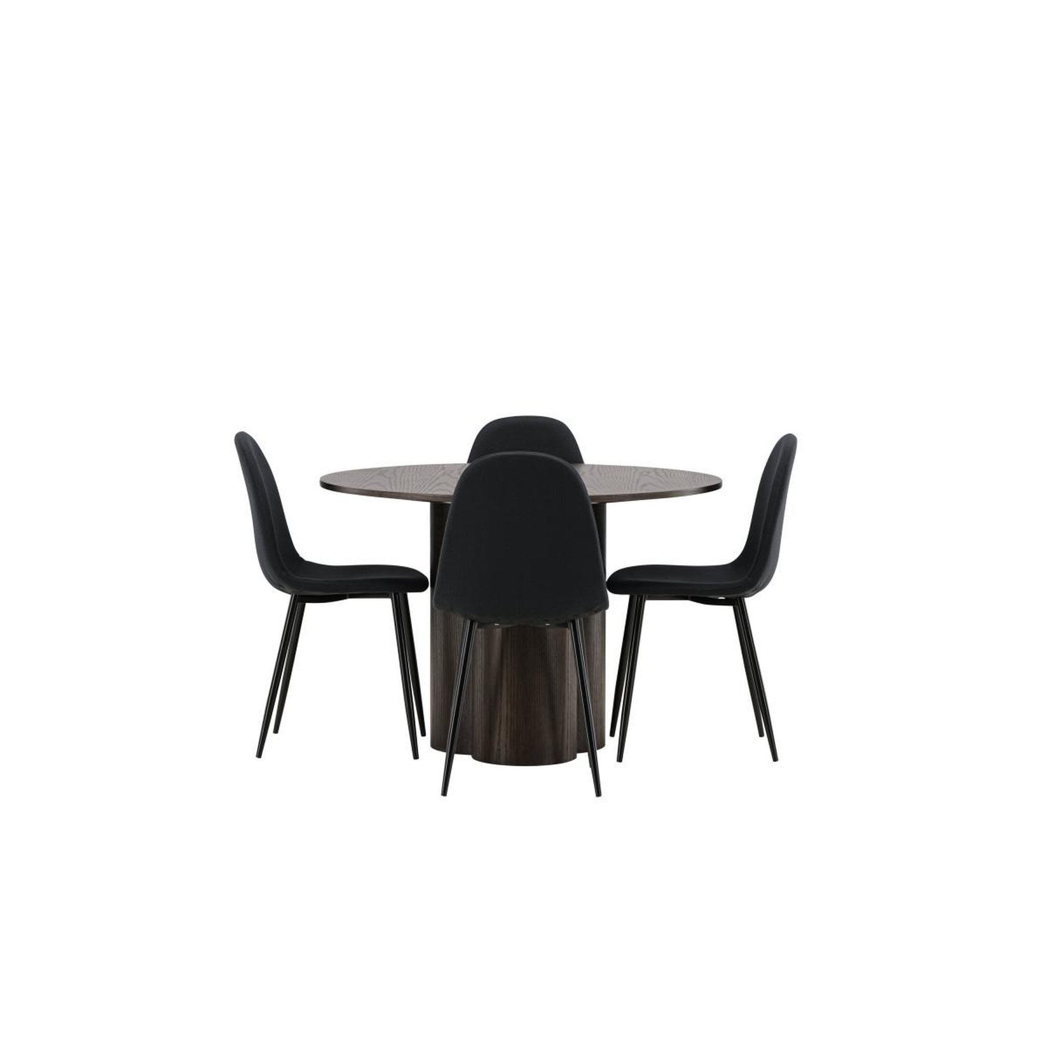 Voir la diapositive 2 : Paris Prix Ensemble table à manger & 4 chaises  olivia & polar  110cm moka & noir