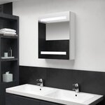 VIDAXL Armoire de salle de bain a miroir LED blanc brillant 50x14x60cm