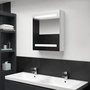 Voir la diapositive 1 : VIDAXL Armoire de salle de bain a miroir LED blanc brillant 50x14x60cm