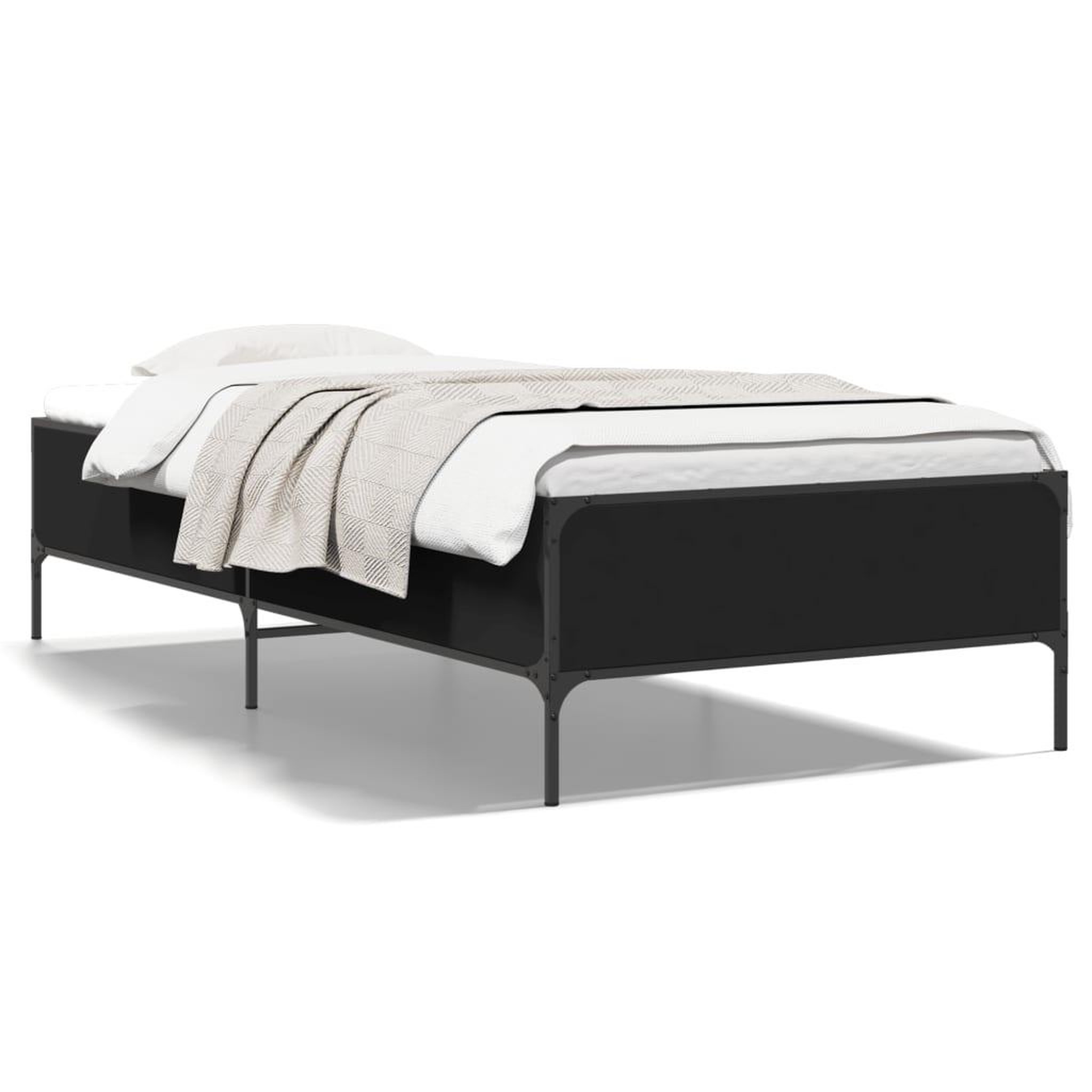 Voir la diapositive 2 : VIDAXL Cadre de lit sans matelas noir 90x190 cm