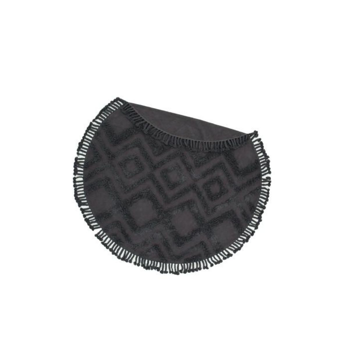 Paris Prix Tapis Rond Design  Hilma  200cm Gris Foncé