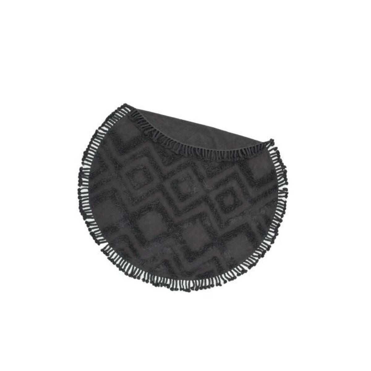 Paris Prix Tapis Rond Design  Hilma  200cm Gris Foncé