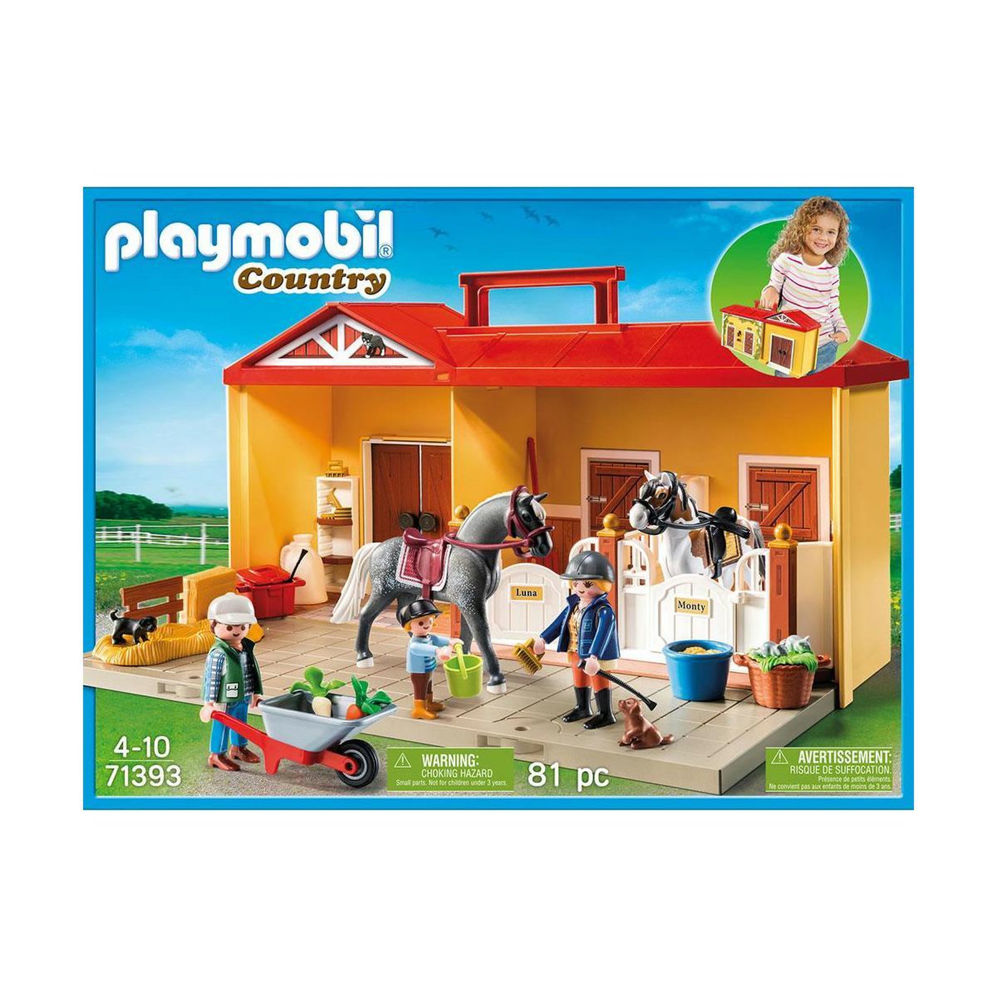 Voir la diapositive 2 : PLAYMOBIL Jouet éducatif Playmobil Écurie Transportable