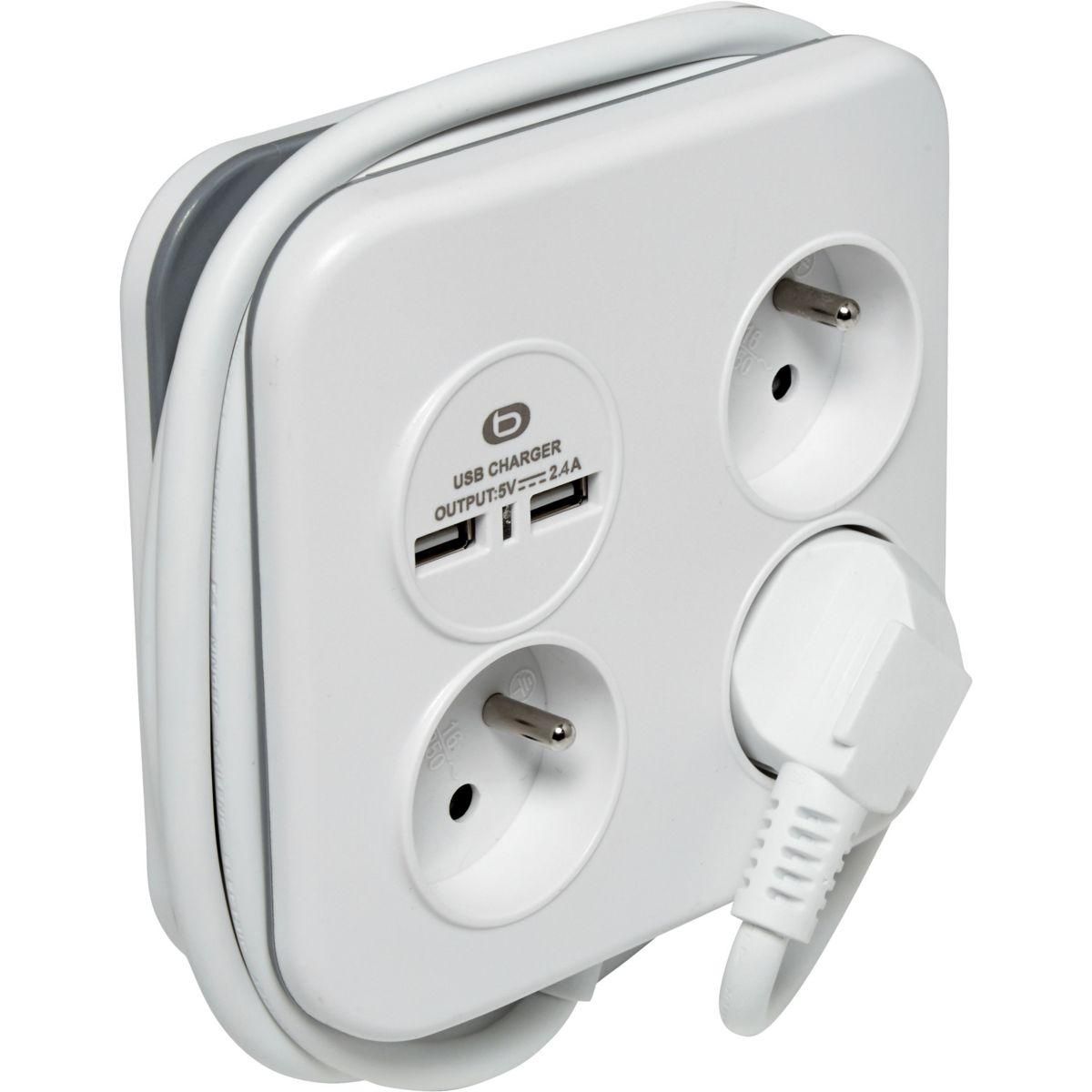 ESSENTIEL B Multiprise + 2 USB avec cable