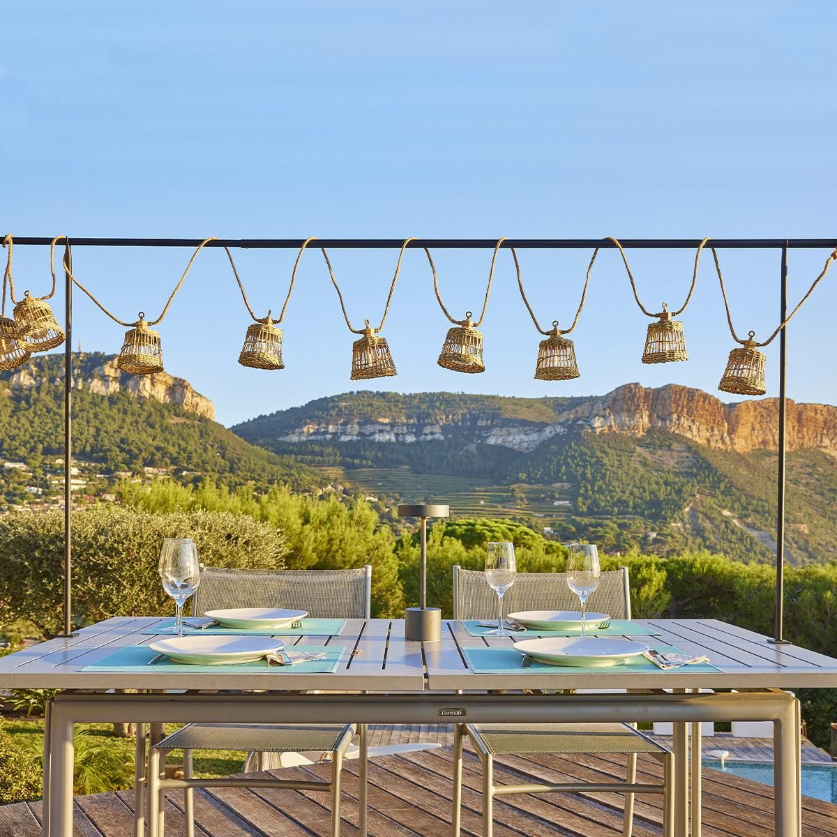 Lumisky Support Guirlande BARILO Noir Acier H46/101cm