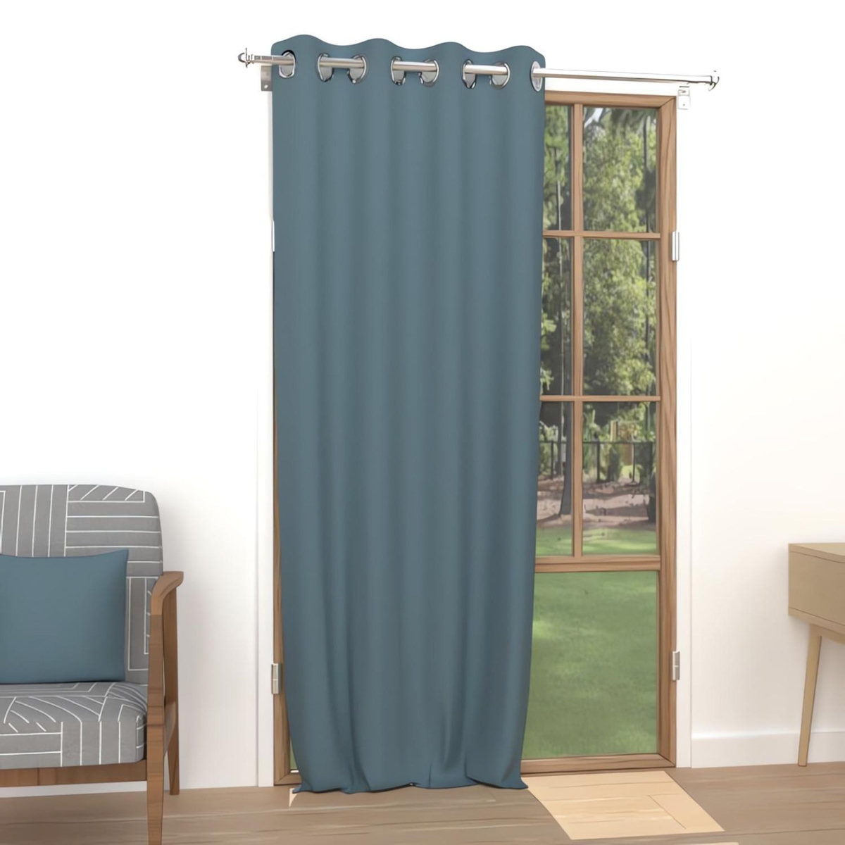 SOLEIL D'OCRE Rideau uni à oeillets infroissable ALIX, par Soleil d'ocre