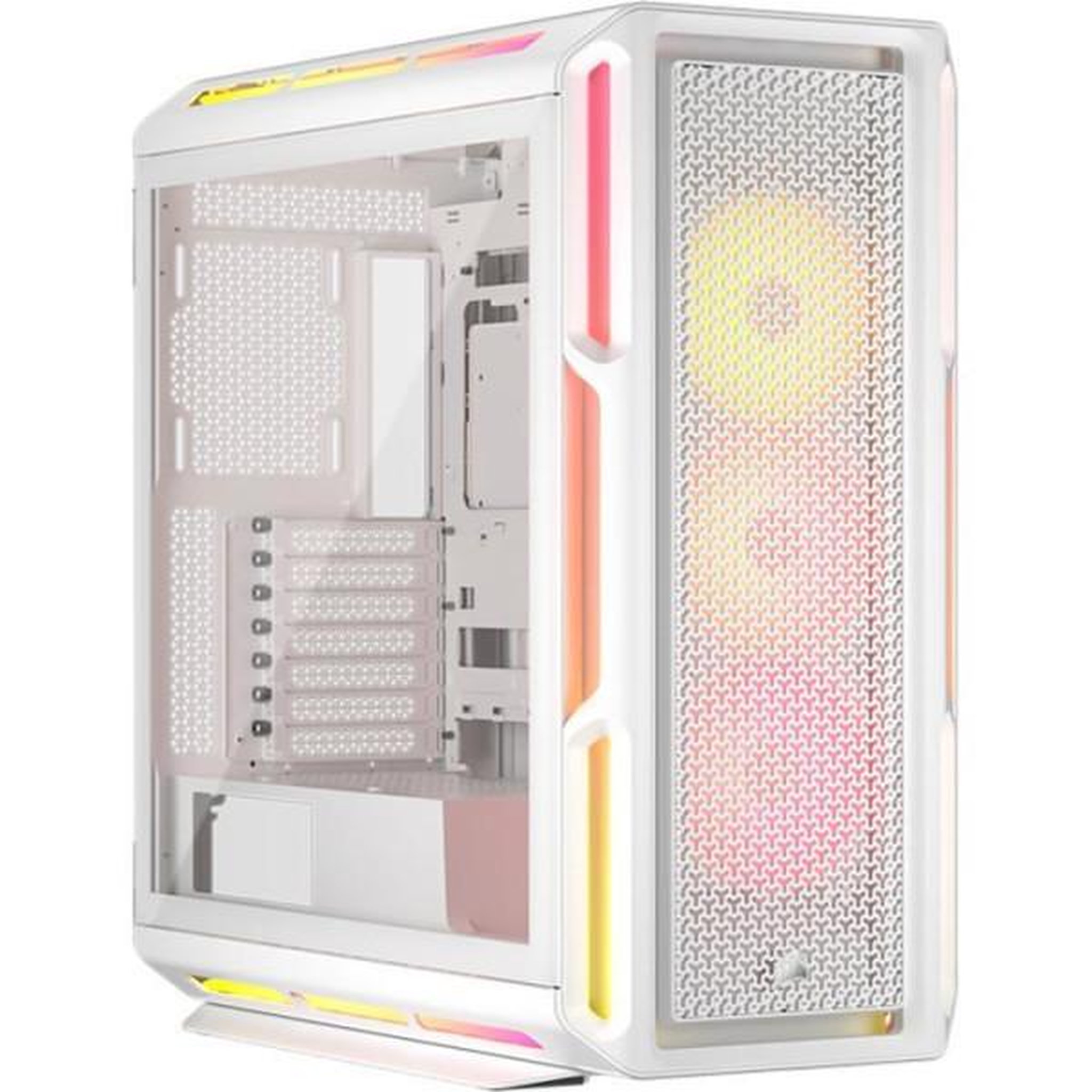 Corsair Boîtier pc atx - corsair - 5000t lx rgb - 3 ventilateurs lx120 rgb - éclairage aurora rgb - blanc