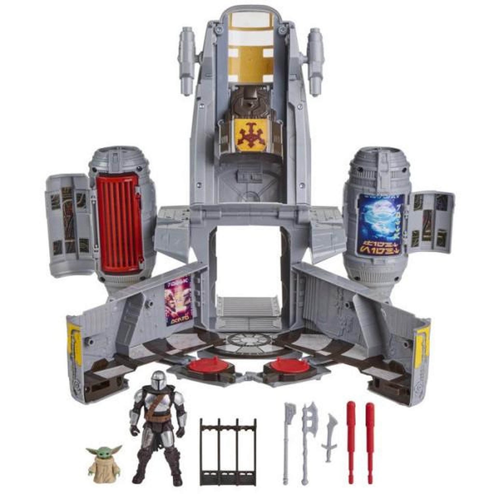Voir la diapositive 2 : HASBRO Véhicule Mandalorian Razor Crest et coffret 2-en-1 de 35 cm et figurines Mandalorien et Grogu, jouets pour enfants, dès 4 an