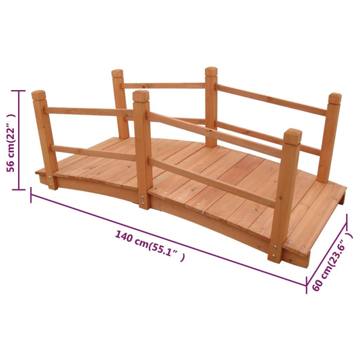 VIDAXL Pont de jardin 140 x 60 x 56 cm