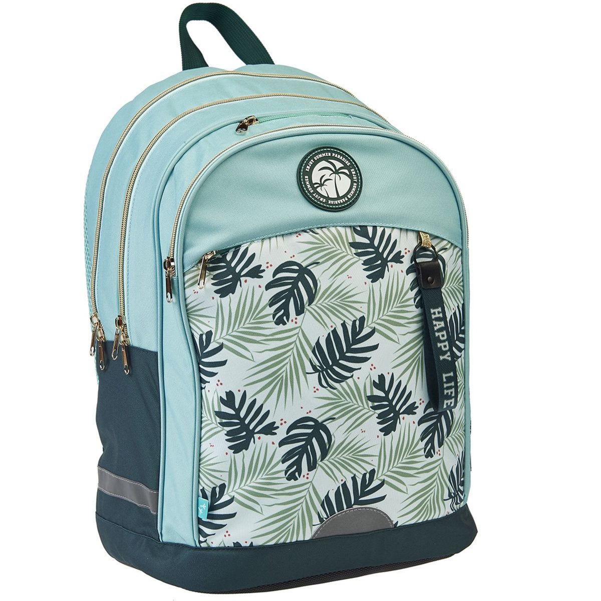 AUCHAN Sac à dos 2 compartiments 43 cm bleu Tropical Move
