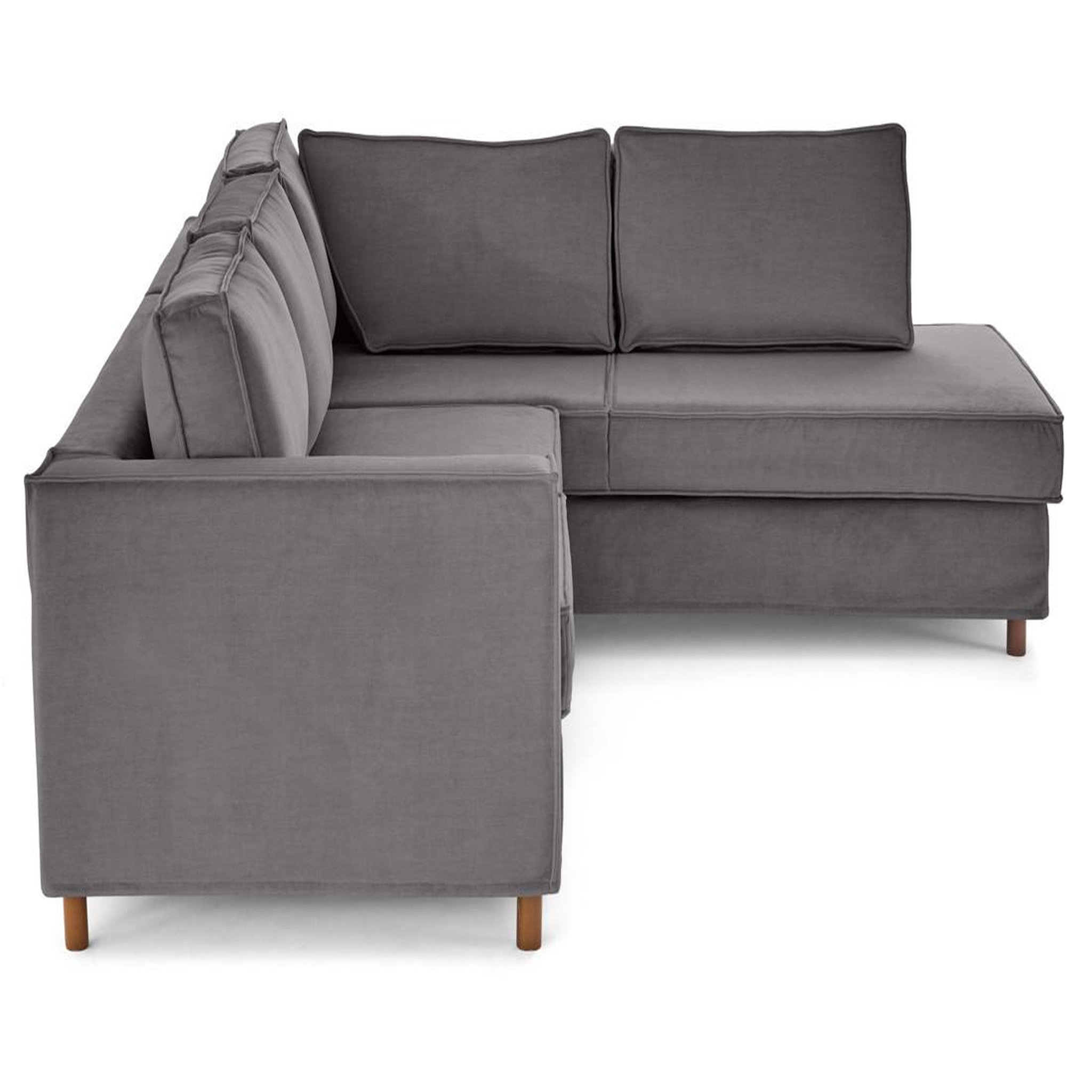 Voir la diapositive 5 : LISA DESIGN Jake - canapé déhoussable d'angle droit 5 places en velours