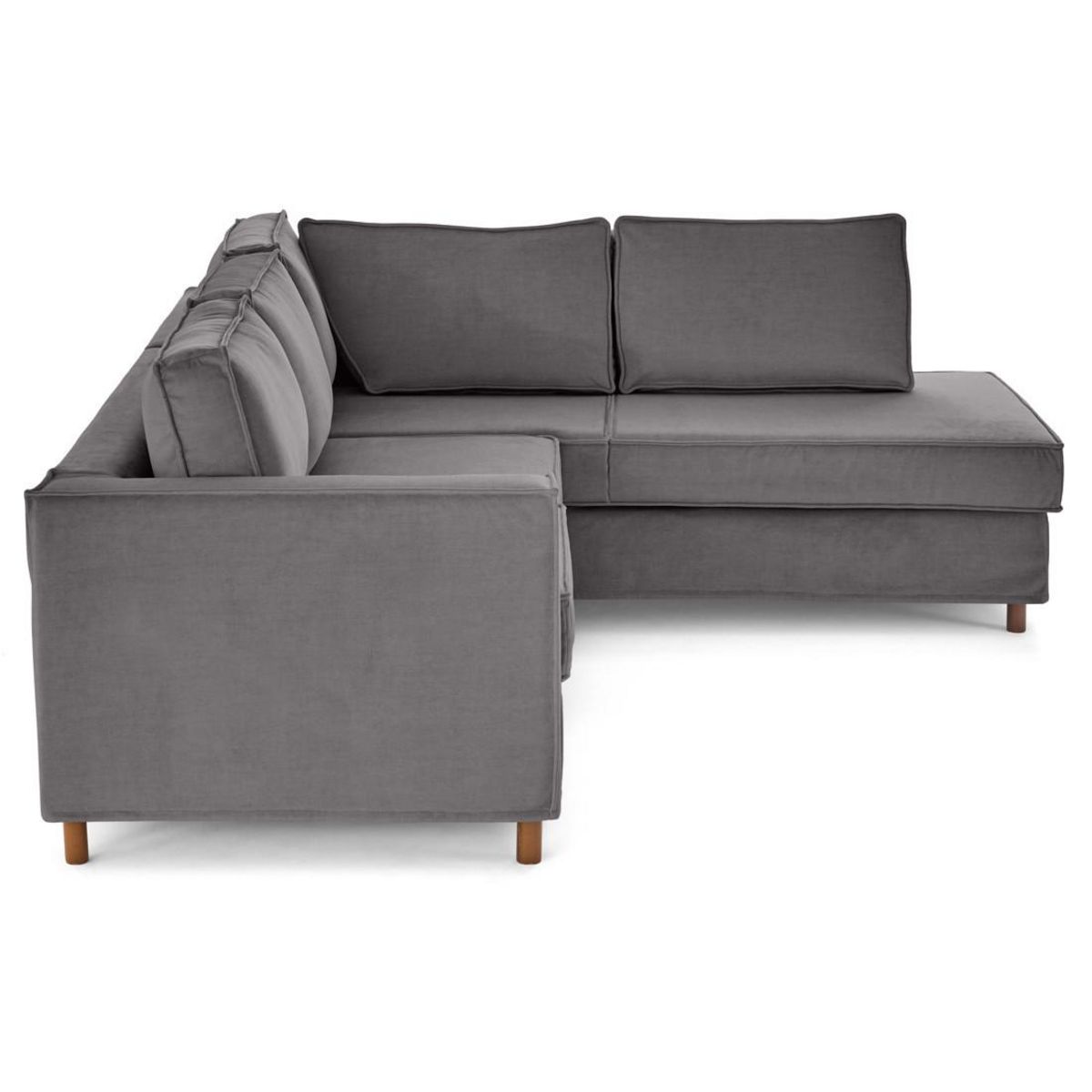 LISA DESIGN Jake - canapé déhoussable d'angle droit 5 places en velours