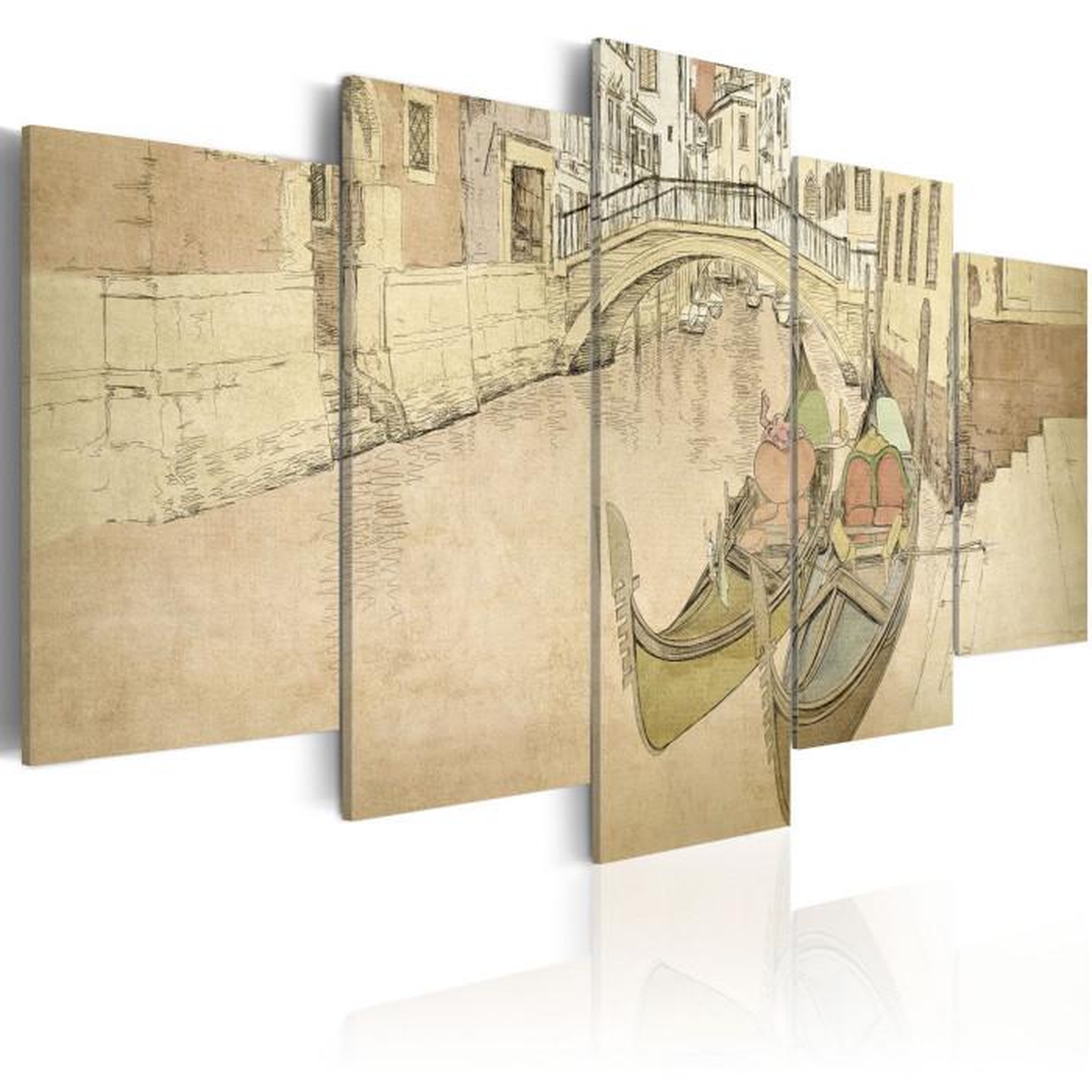 Paris Prix Tableau Imprimé  Venise & Gondoles. Coloris disponibles : Multicolore