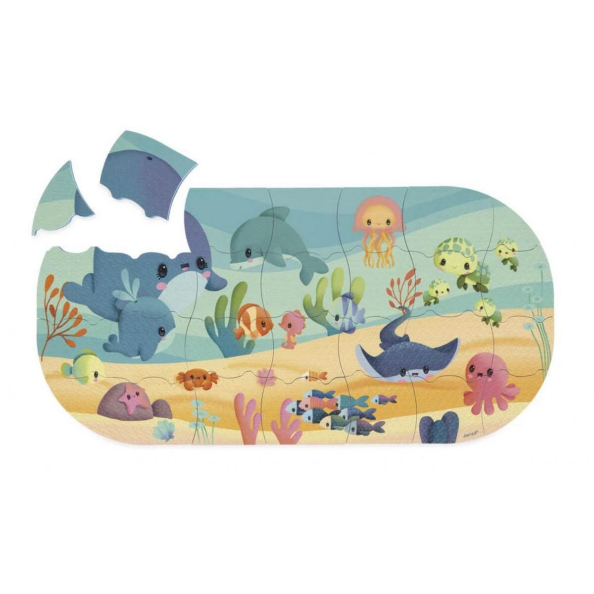 Juratoys-Janod Puzzle de Bain Sous l'Océan - 28 Pièces Amusantes et Éducatives