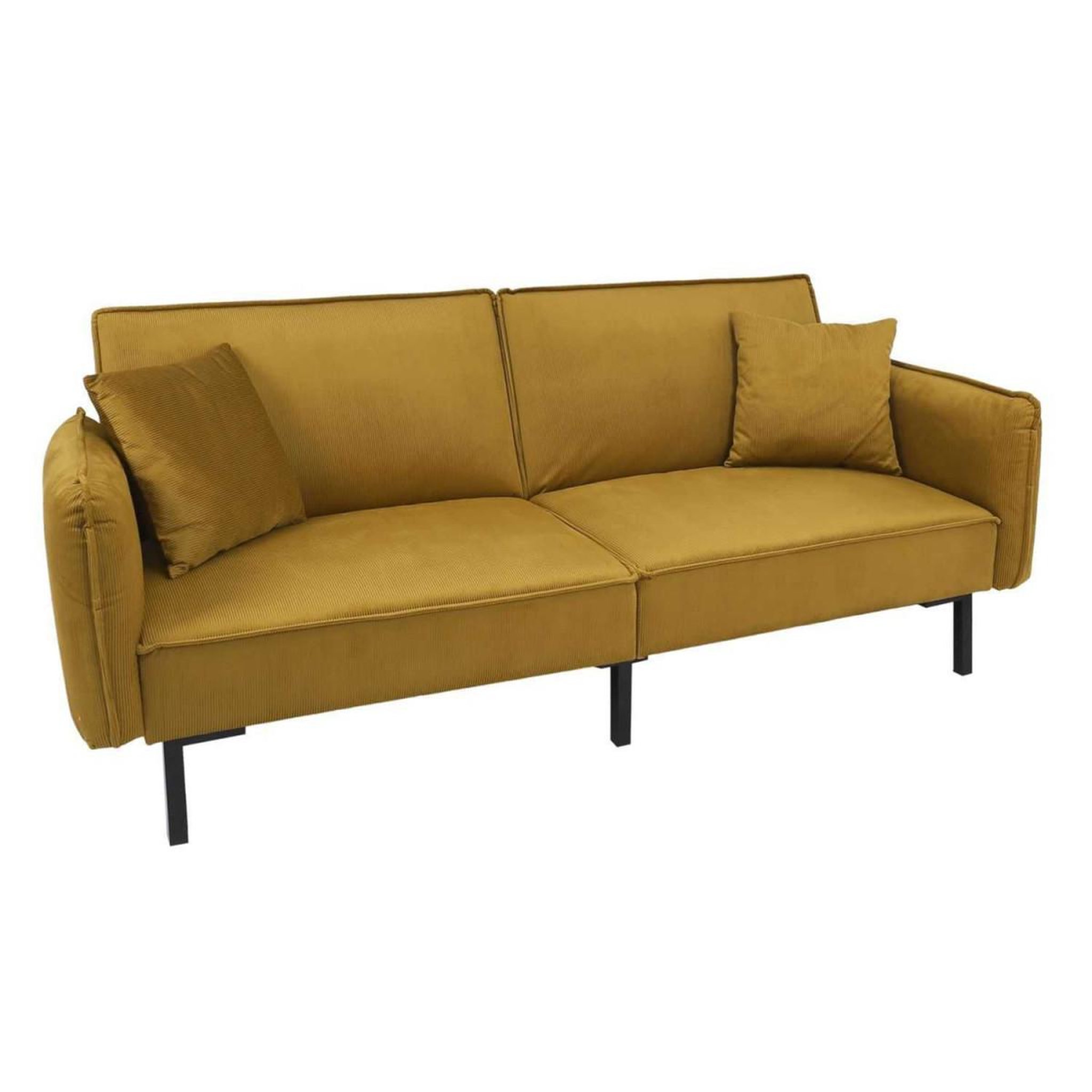 The Home Deco Factory Canapé convertible en velours  giulia  198cm jaune