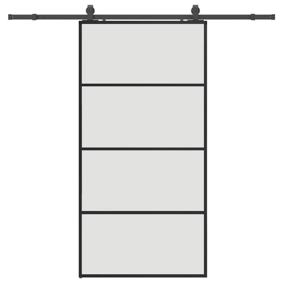 VIDAXL Porte coulissante kit de quincaillerie noir 102,5x205 cm