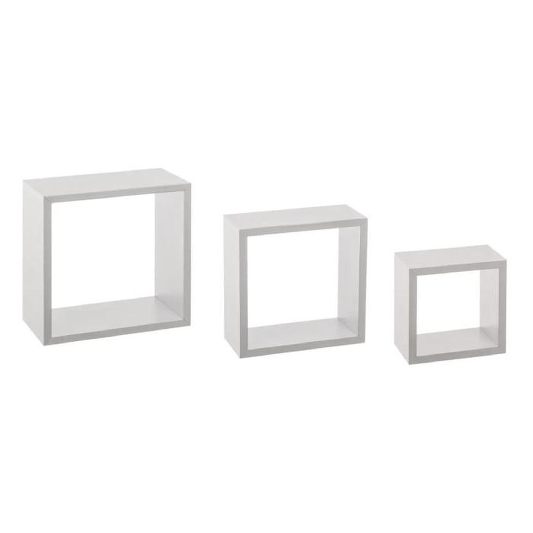 Voir la diapositive 1 : FIVE Lot de 3 Étagères Murales  Cube  25cm Blanc
