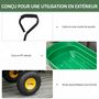 Voir la diapositive 6 : OUTSUNNY Chariot de jardin à main benne basculante 75° 75L charge max. 200 Kg 4 roues pneumatiques acier PP jaune vert