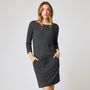 Voir la diapositive 1 : IN EXTENSO Robe col bateau grise femme