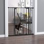 Voir la diapositive 2 : PAWHUT Barrière de sécurité chien H.104 cm - porte double verrouillage - sans perçage - acier noir
