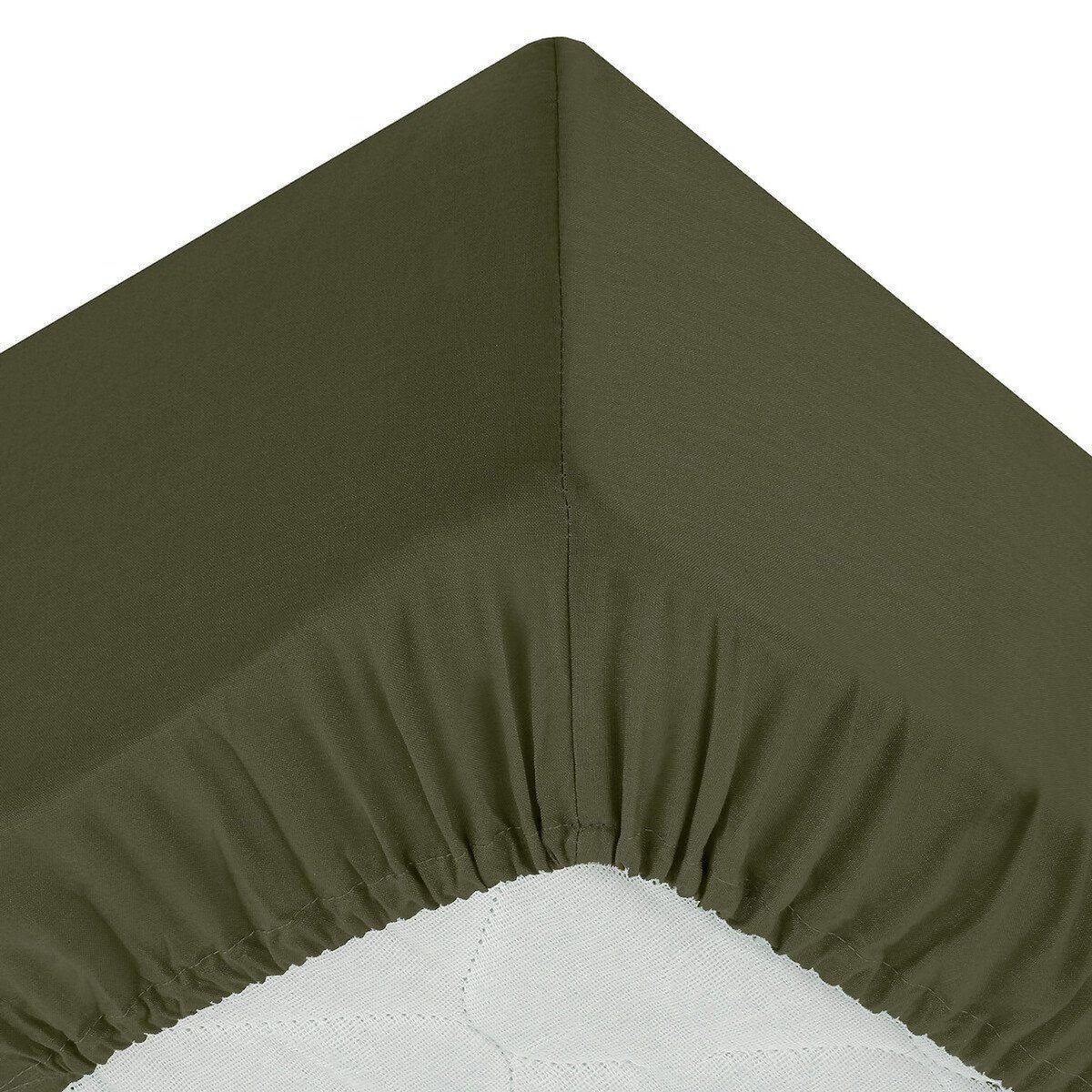 ATMOSPHERA Drap Housse  Intérieur  160x200cm Kaki