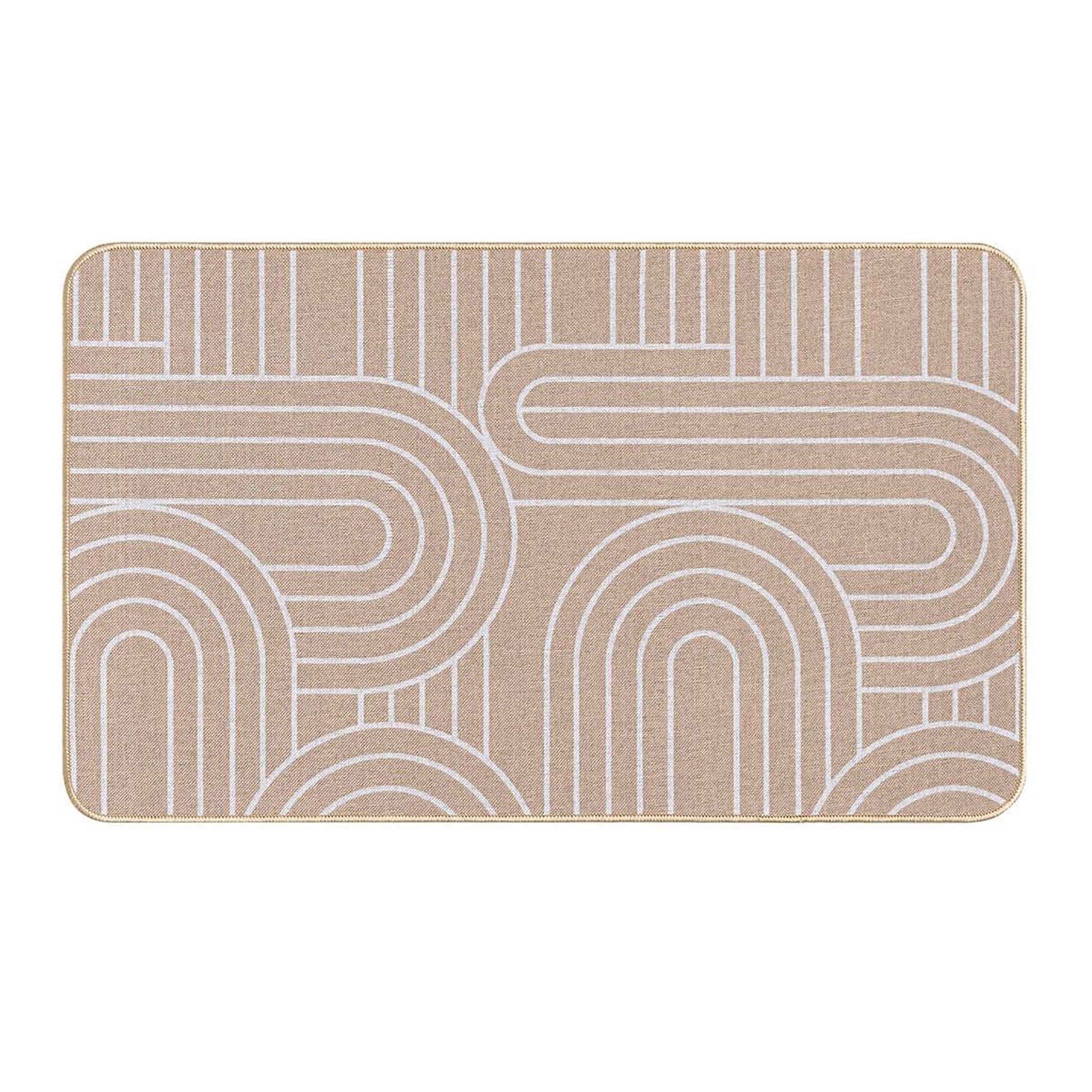 Douceur d'Intérieur Tapis déco imprimé  modul  45x75cm naturel & blanc