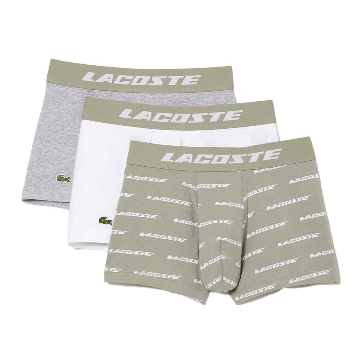 Lacoste x3 Boxers /Blanc/Gris Homme Lacoste 5H5914