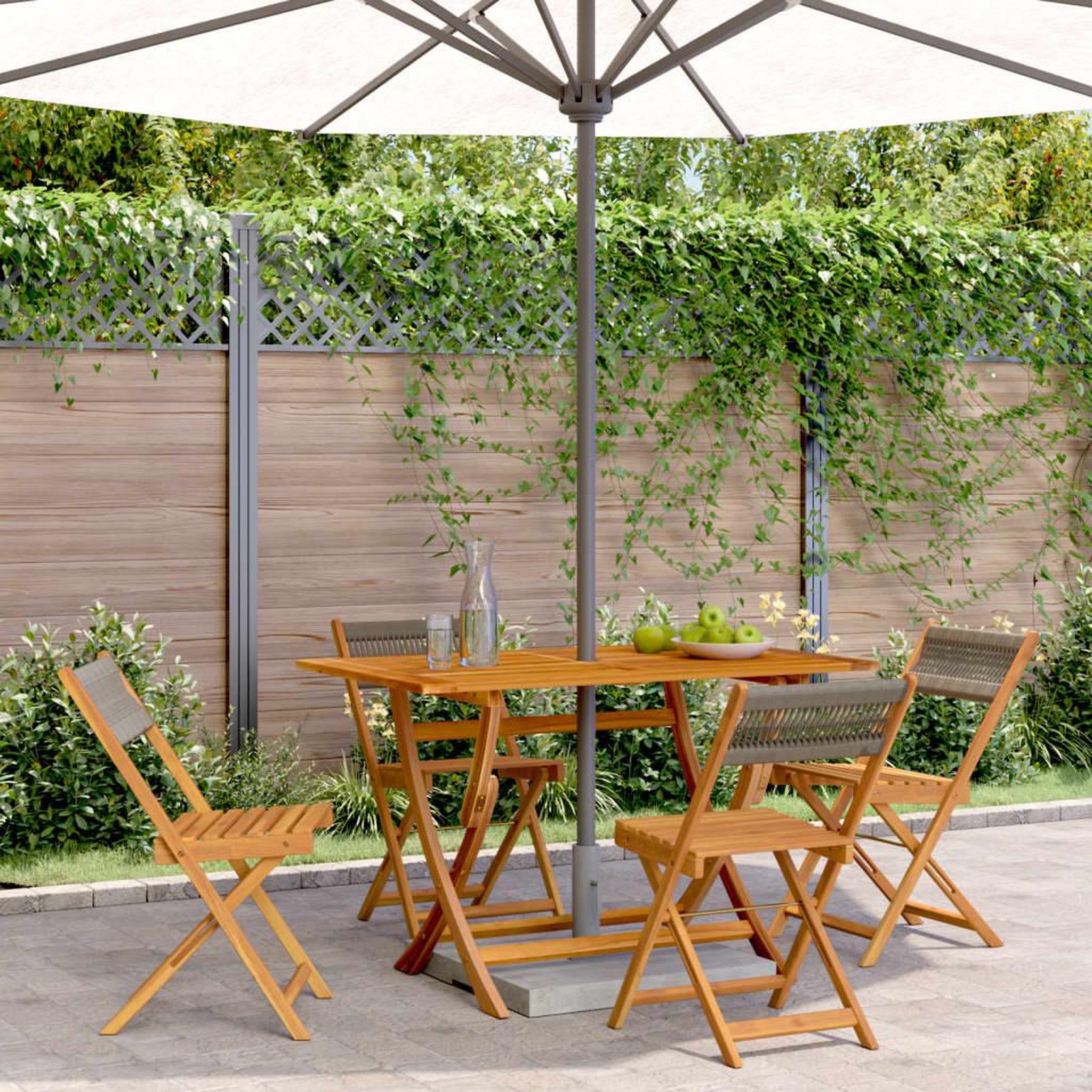 VIDAXL Chaises pliables de jardin 4 pcs gris bois d'acacia massif