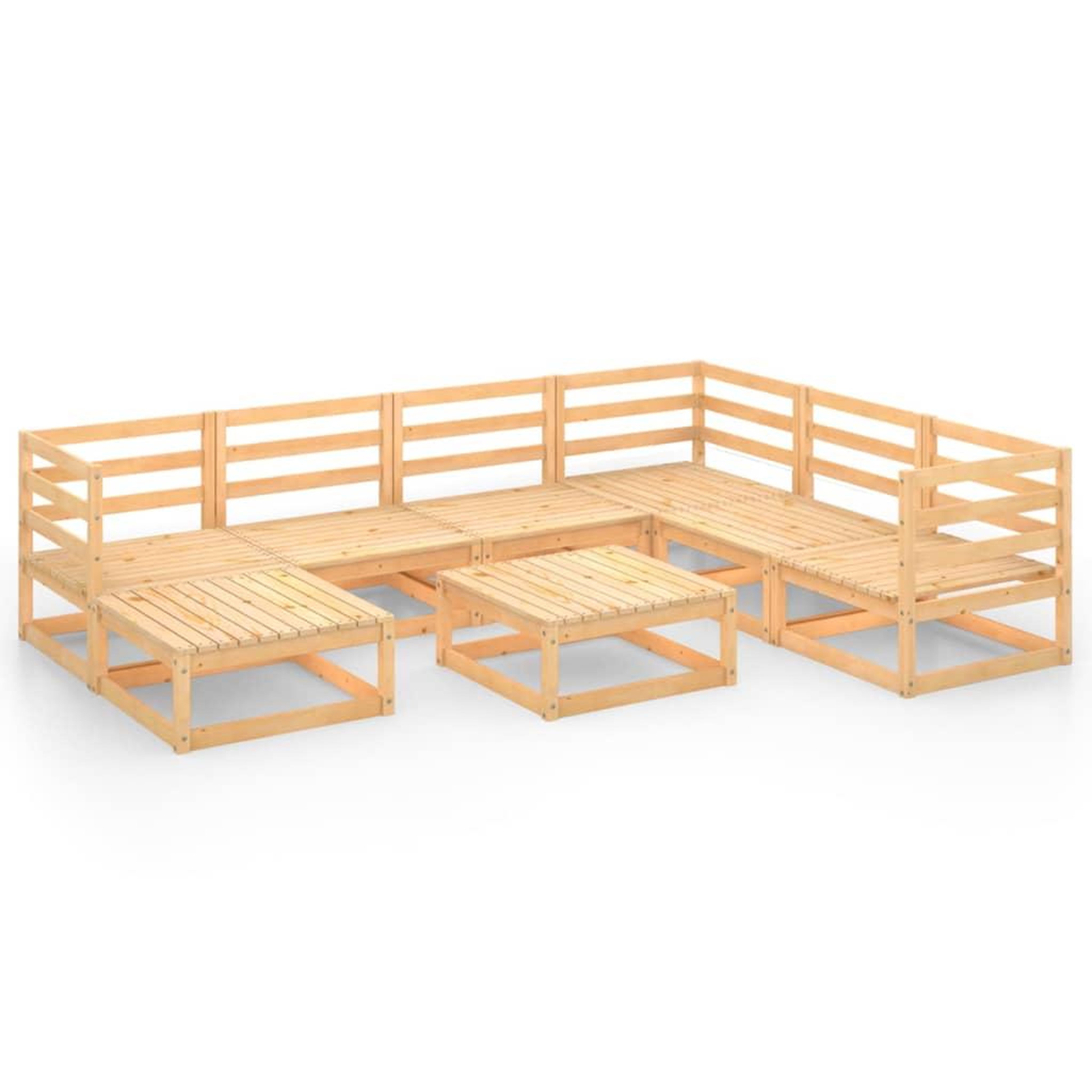 Voir la diapositive 2 : VIDAXL Salon de jardin 8 pcs bois de pin massif