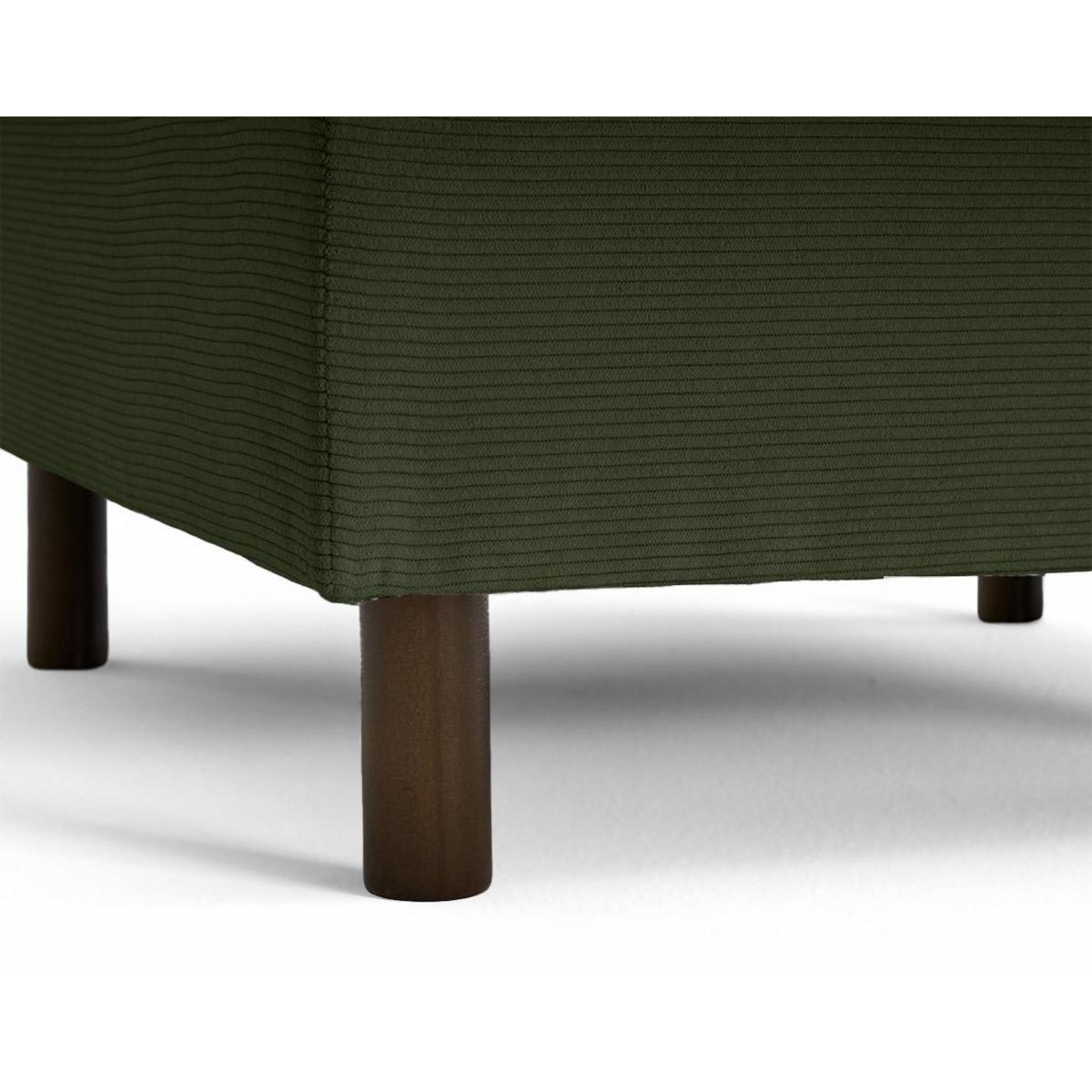 LISA DESIGN Jake - pouf en velours côtelé - pieds bois foncé