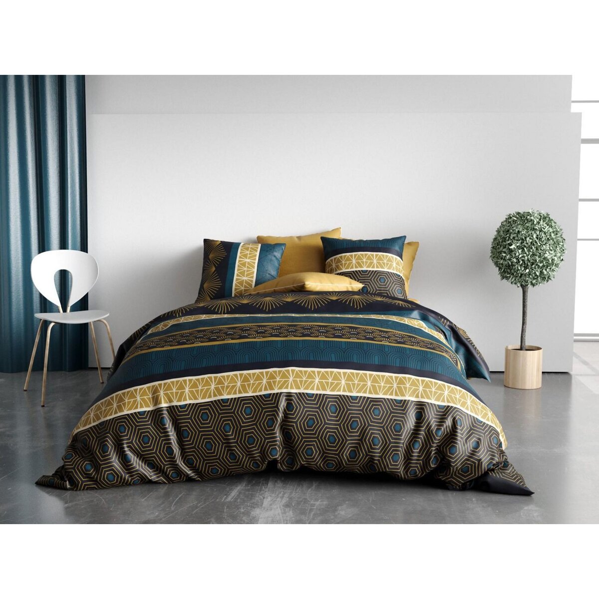 ATELIER DU COTON Parure housse de couette 100%coton 57fils qobe