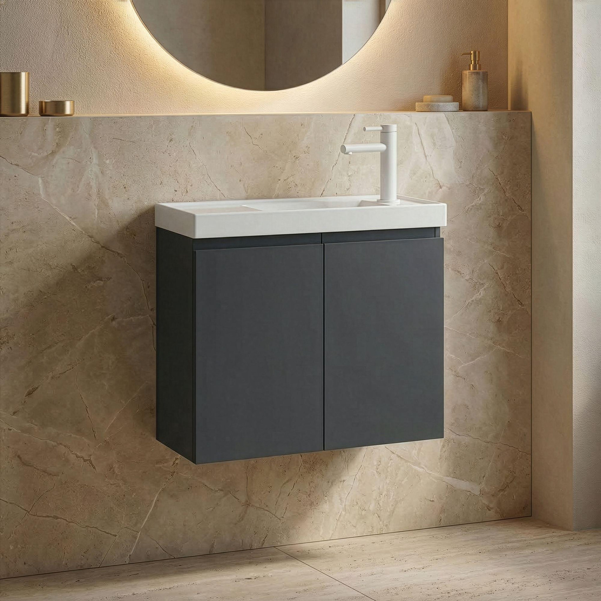 Voir la diapositive 2 : Habitat et Jardin Meuble Vasque  Ferla 60  - 60 x 22 x 50 cm - Matte Anthracite