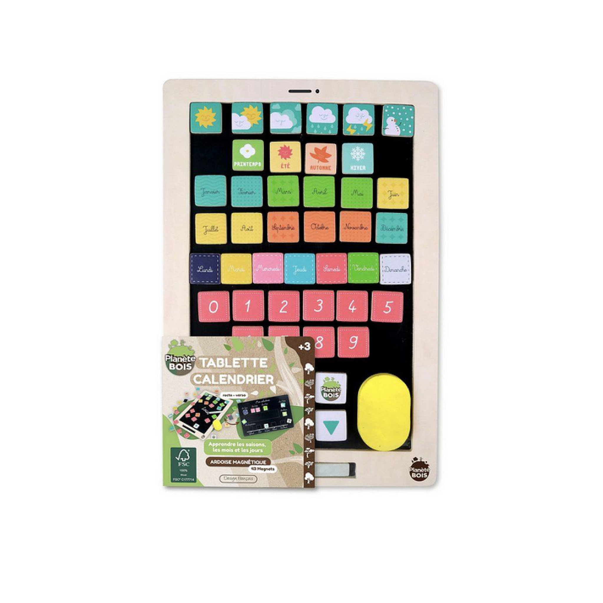 PLANETE BOIS Tablette calendrier ardoise - mgm