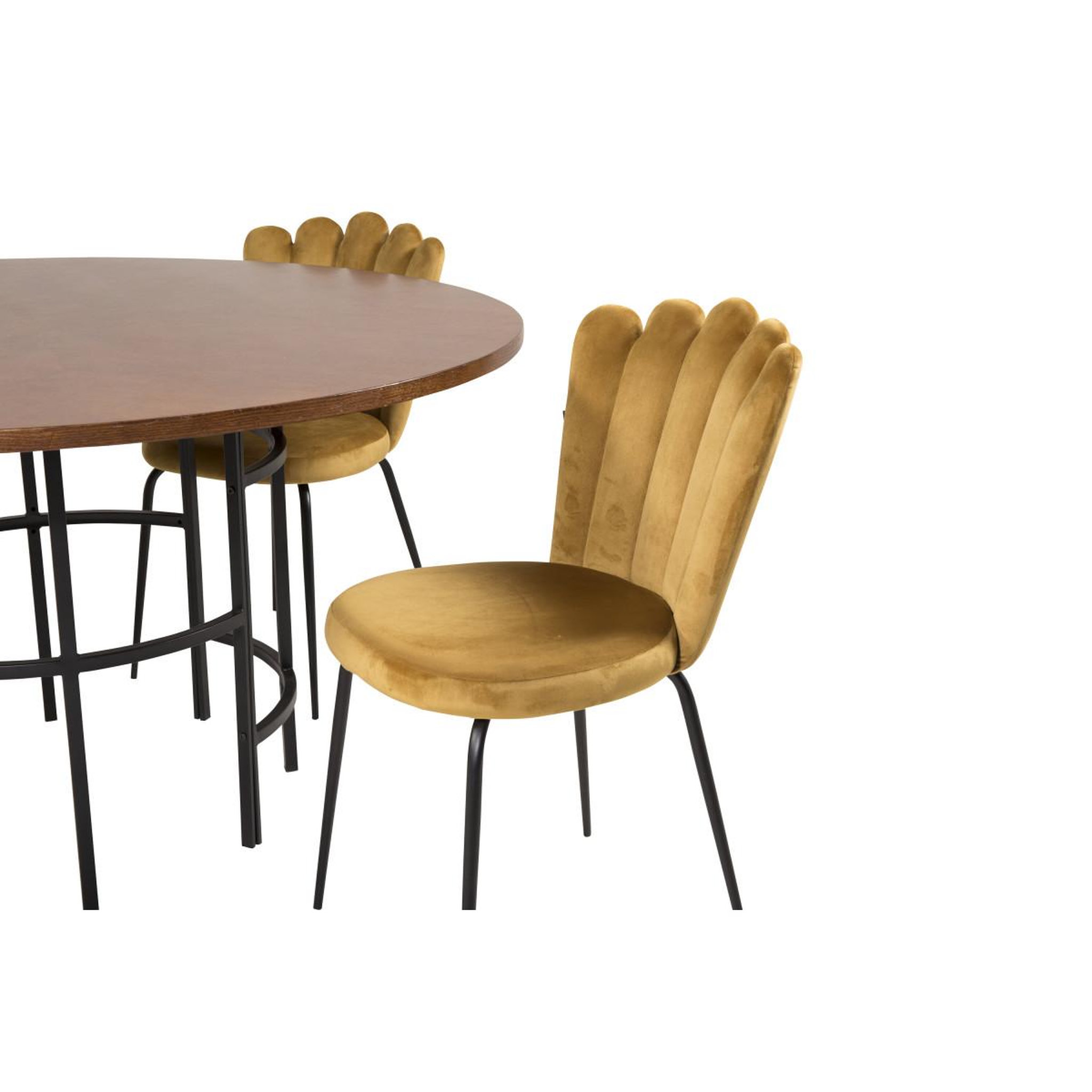 Voir la diapositive 3 : Paris Prix Ensemble table à manger & 4 chaises  copenhagen & limhamn  140cm jaune & marron