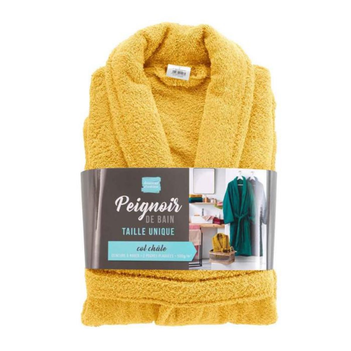 Paris Prix Peignoir Col Châle en Coton  Tendresse  Mimosa