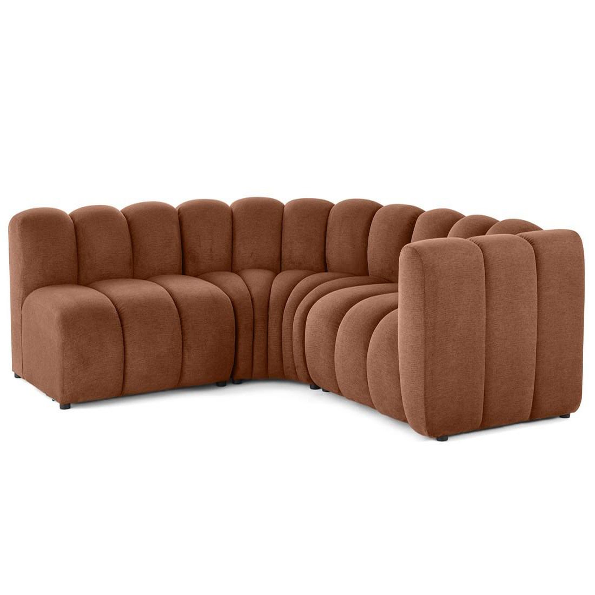 Voir la diapositive 5 : LISA DESIGN Debbie - canapé modulable d'angle gauche 4 places avec accoudoir en tissu texturé