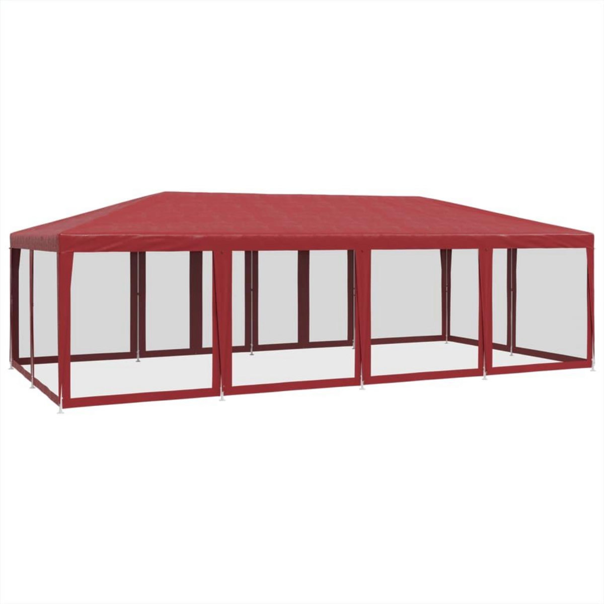 VIDAXL Tente de fete avec 12parois laterales en maille rouge 8x4m PEHD