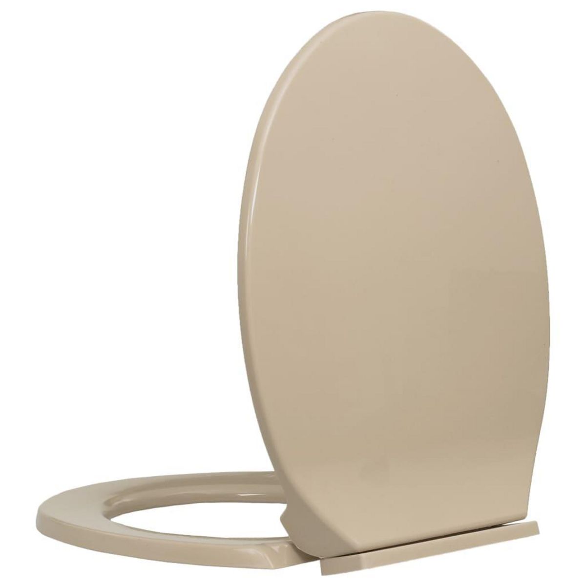 VIDAXL Siege de toilette a fermeture en douceur Beige Ovale