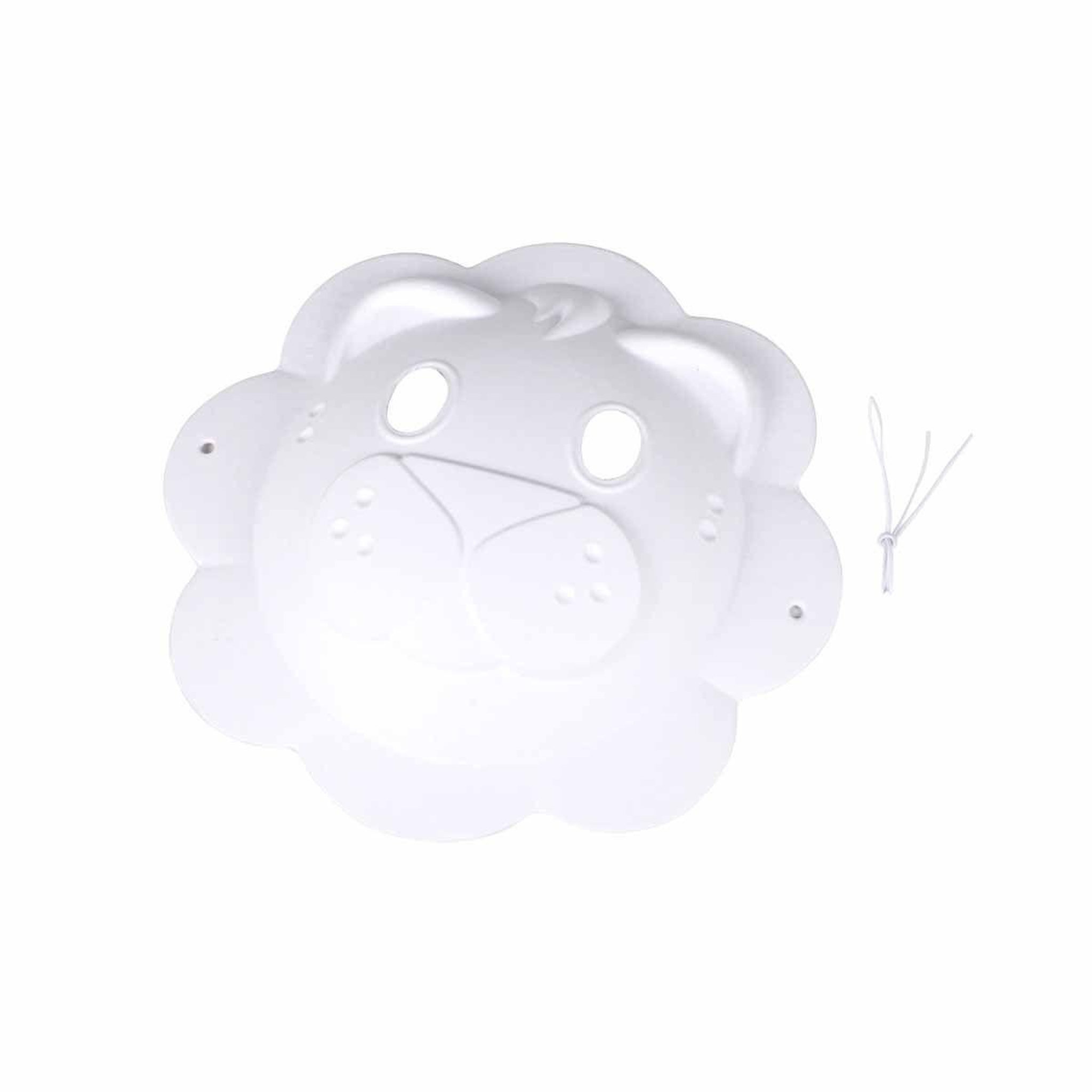 HOMEA Masque à Décorer  Lion  23cm Blanc