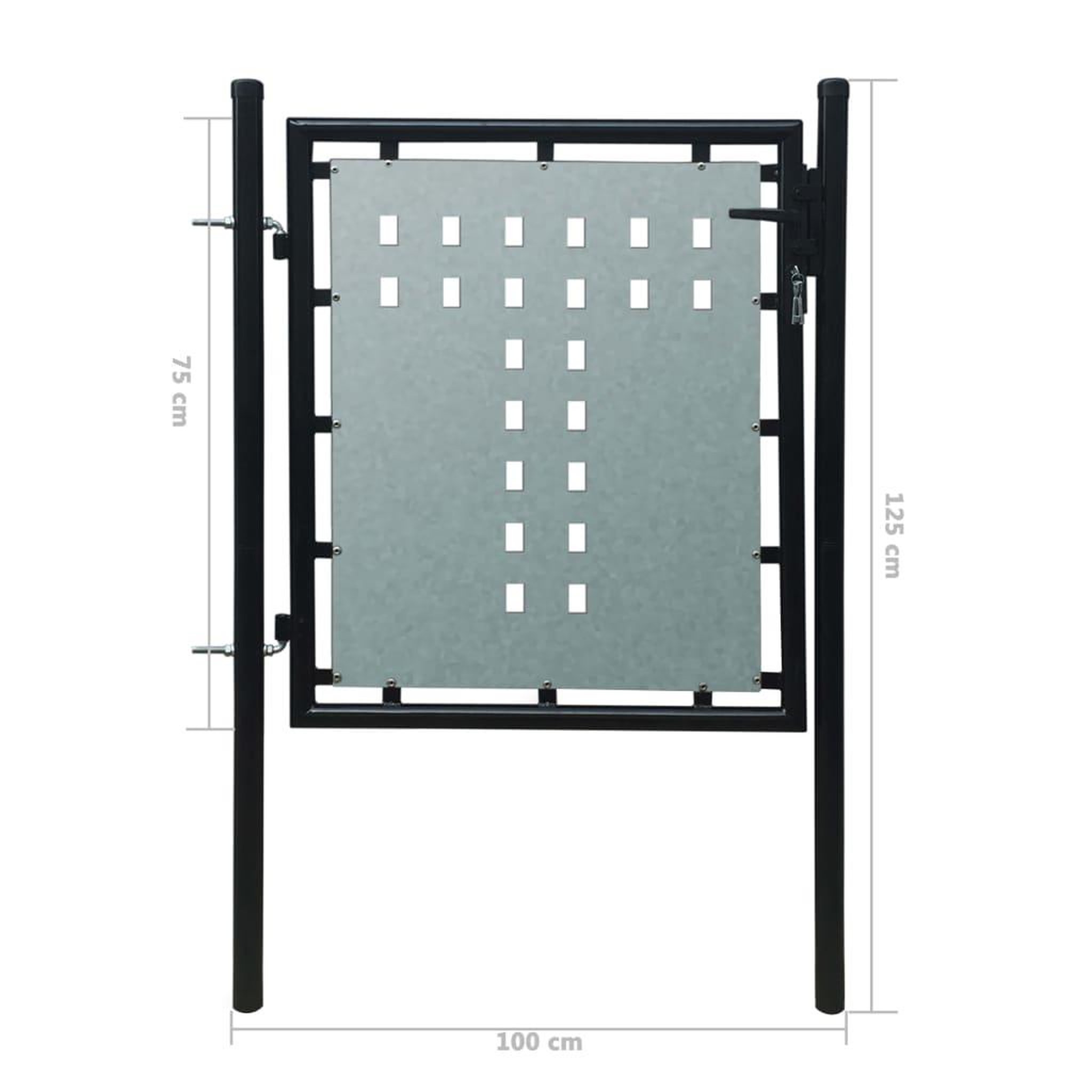 Voir la diapositive 5 : VIDAXL Portail simple de cloture Noir 100x125 cm
