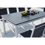 Voir la diapositive 4 : CONCEPT USINE Table de jardin extensible et 8 chaises alu-toile PVC blanc AREZZO