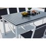 Voir la diapositive 4 : CONCEPT USINE Table de jardin extensible et 8 chaises alu-toile PVC blanc AREZZO