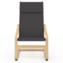 Voir la diapositive 3 : ID MARKET Fauteuil NILS bois façon hêtre et coussin tissu gris